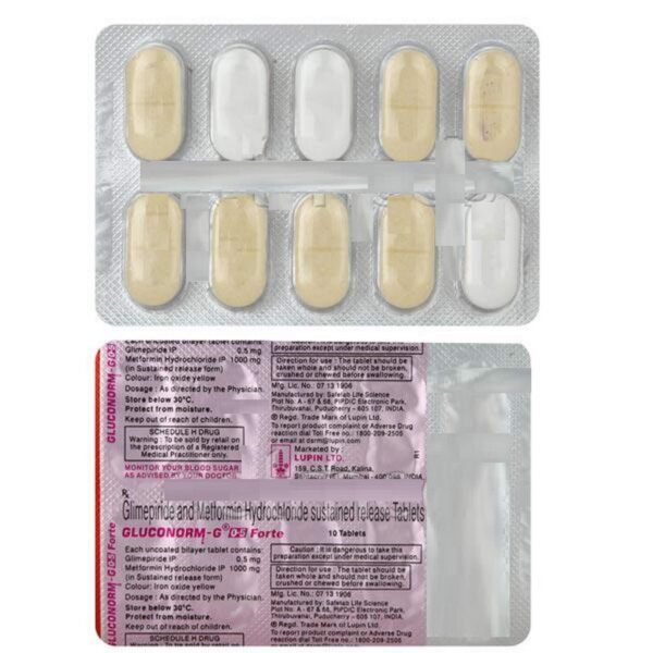 Gluconorm-G 0.5 Forte Tablet PR - Image 2