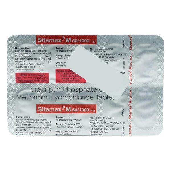 Sitamax M 50mg/1000mg Tablet - Image 3