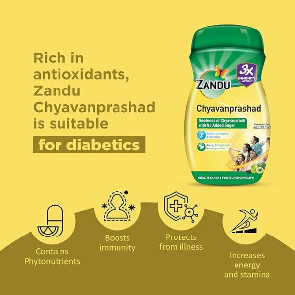Zandu Sugar Free Chyavanprashad, 450 gm - Image 2