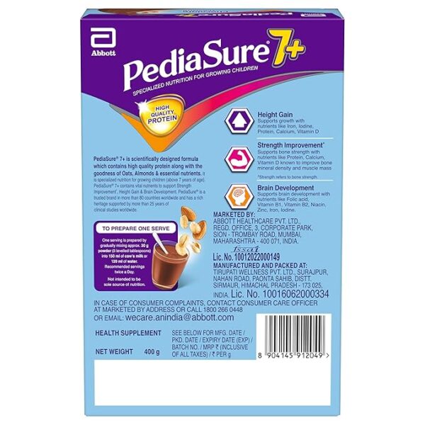 PediaSure 7+ Chocolate 400gm Refill Pack - Image 2