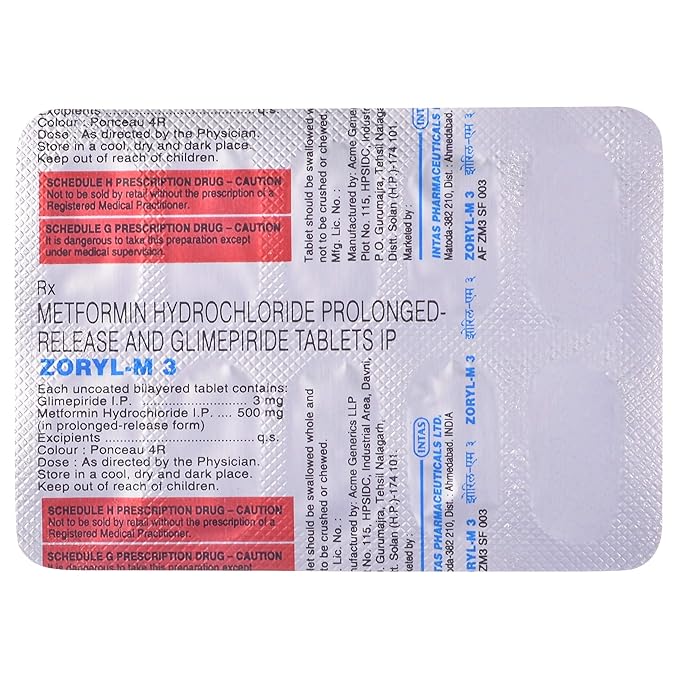 Zoryl M 3mg/500mg Tablet PR - Image 5