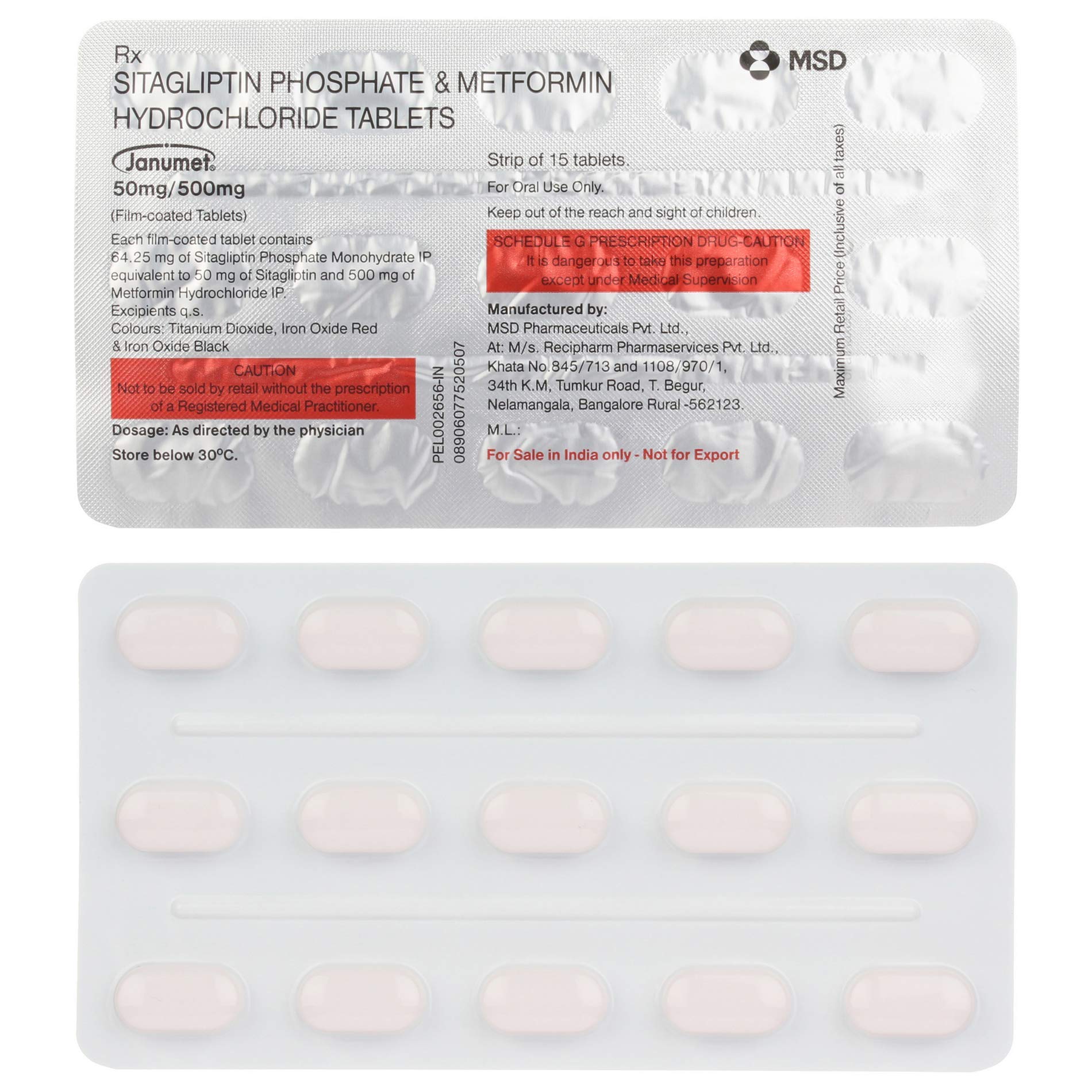 Janumet 50mg/500mg Tablet'1*15 - Image 3