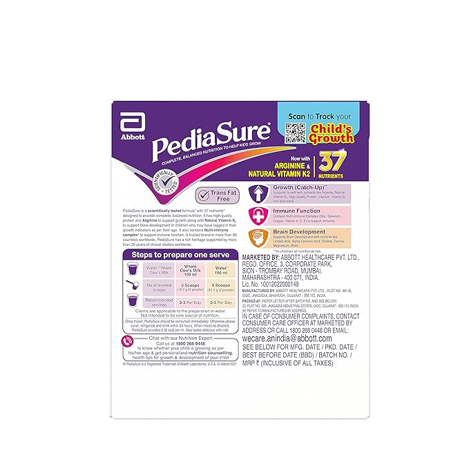 PediaSure Complete Balanced Nutritional Supplement to Help Kids Grow - 200 gm (Chocolate)- Box - Image 6