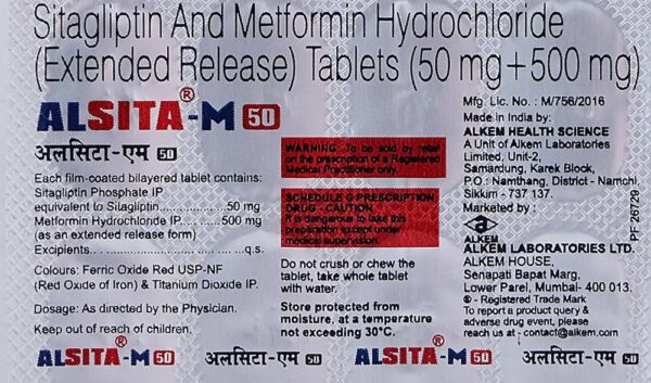 Alsita M 50mg/500mg Tablet ER - Image 2
