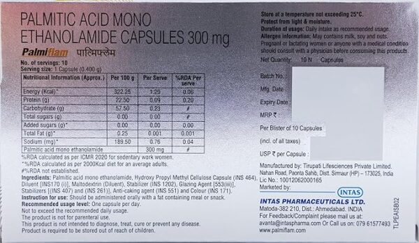 Palmiflam Palmitic Acid Mono Ethanolamide Capsule for Joint Health - Image 3