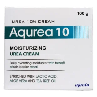 Aqurea 10 Moisturizing Urea Cream with Lactic Acid, Aloe Vera & Tea Tree Oil
