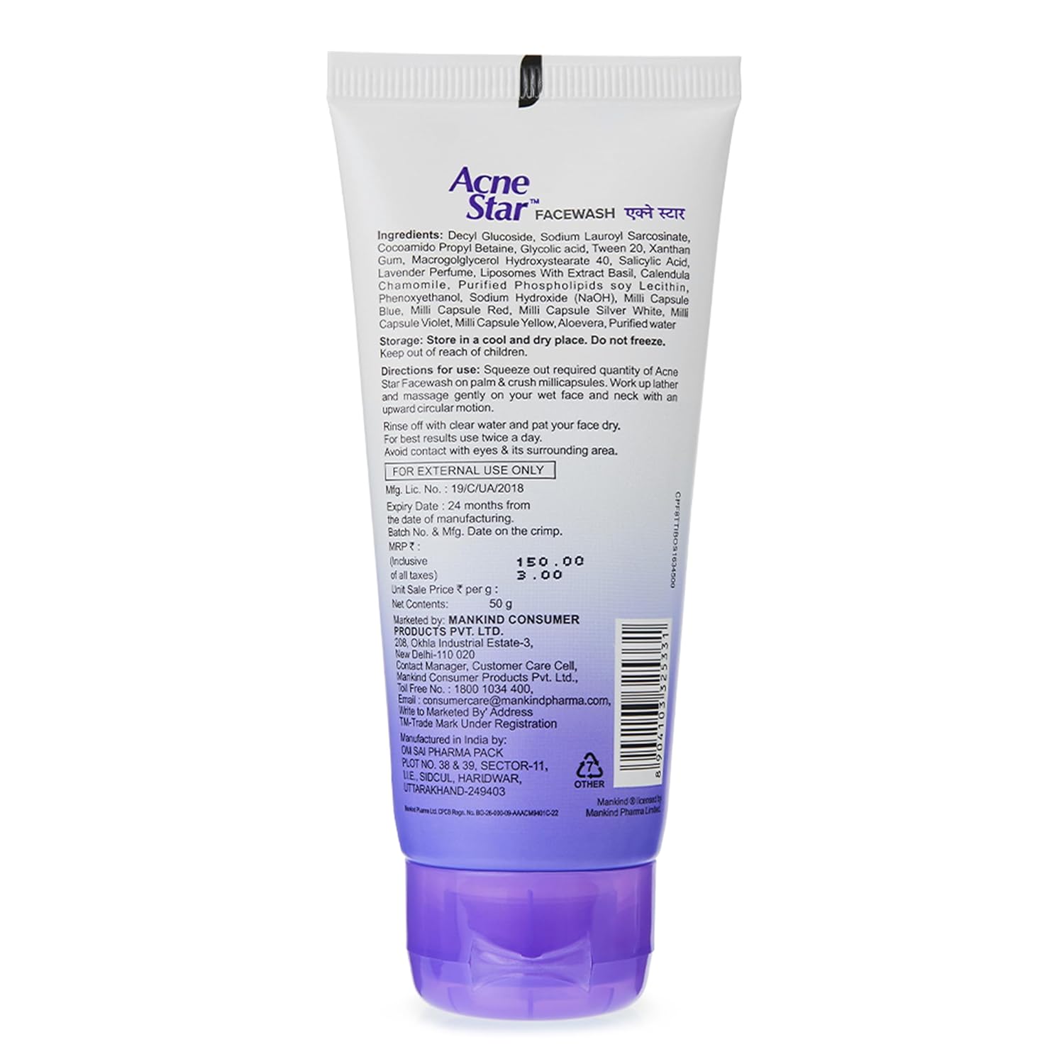 Acnestar FACE WASH 50GM - Image 2