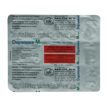 Dapanova M 5mg/500mg Tablet