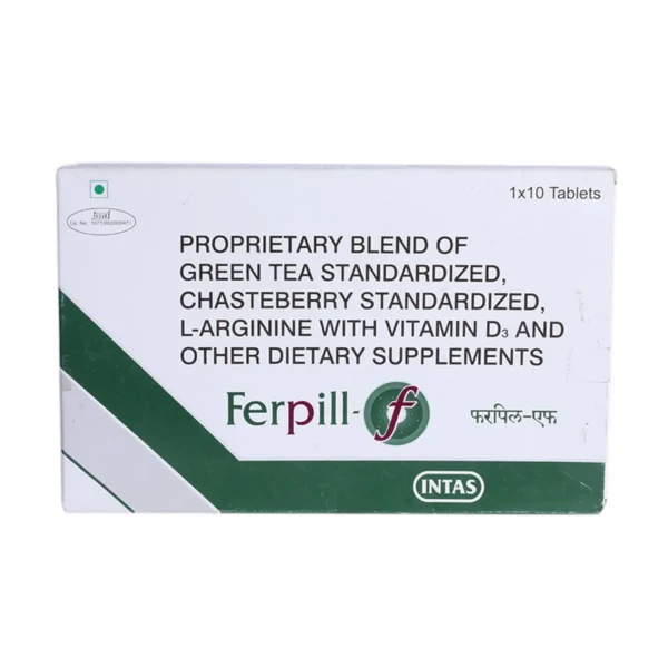 Ferpill-F Tablet with Green Tea Extract, Chasteberry, L-Arginine & Vitamin D3 - Image 2