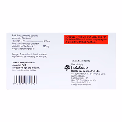 Indclav 625 mg Tablet (10 Tab) - Image 4