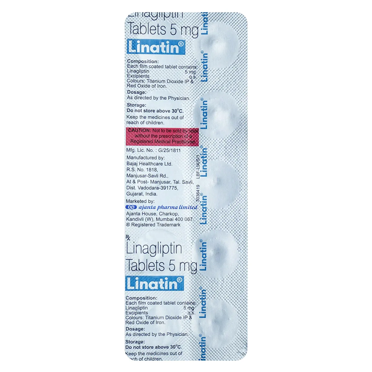 Linatin 5mg Tablet'1*10 - Image 2