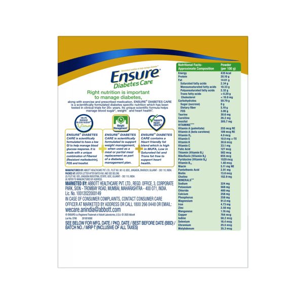 Ensure Diabetes Care Chocolate Flavour 400gm - Image 2
