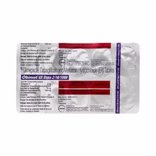 Obimet GX Dapa 10mg/2mg/1000mg Tablet