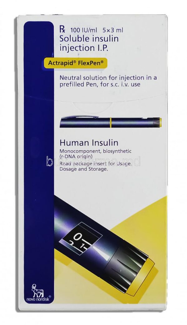 Actrapid 100IU/ml Flexpen (3ml Each) - Image 5