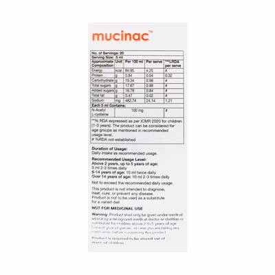 Mucinac Cherry Flavour Oral Solution 1*100 ml - Image 2