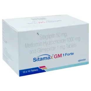 Sitamax GM Forte 50mg/1mg/1000mg Tablet