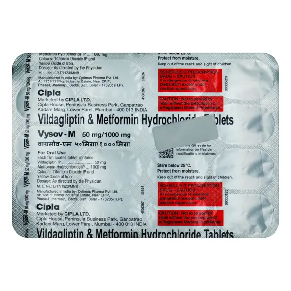 Vysov-M 50mg/1000mg Tablet