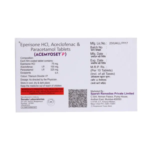 Acemyoset P - Strip of 10 Tablets - Image 3