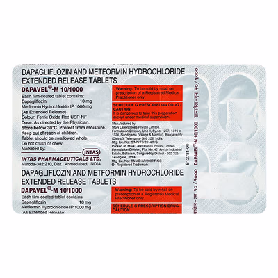 Dapavel M 10mg/1000mg Tablet