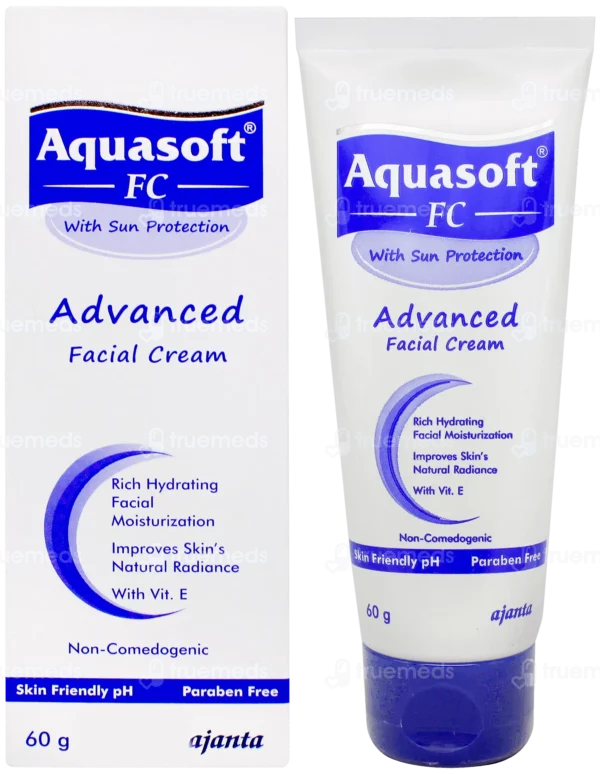Aquasoft FC Advanced Facial Cream with Sun Protection | Paraben-Free Face Care Product with Vitamin E 60g - Image 4