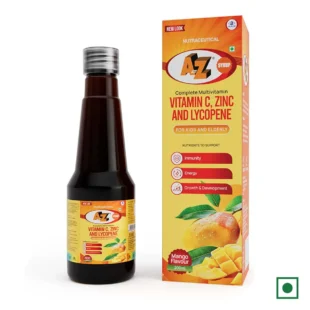 A to Z Multivitamin Syrup for Kids & Adults – Lysine & Vitamin C for Growth, Immunity & Energy | Flavor Mango