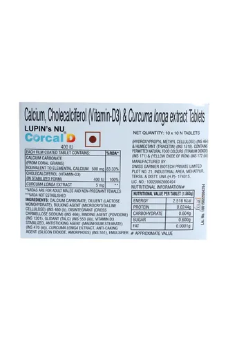 Corcal D 400IU Tablet 1*10 - Image 3