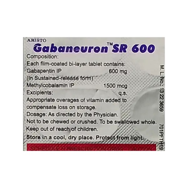 Gabaneuron SR 600 Tablet - Image 3