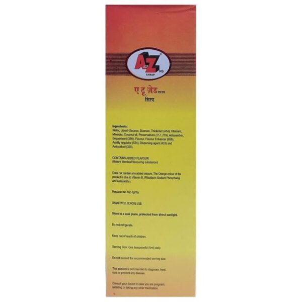 A to Z Multivitamin Syrup for Kids & Adults – Lysine & Vitamin C for Growth, Immunity & Energy | Flavor Mango - Image 3