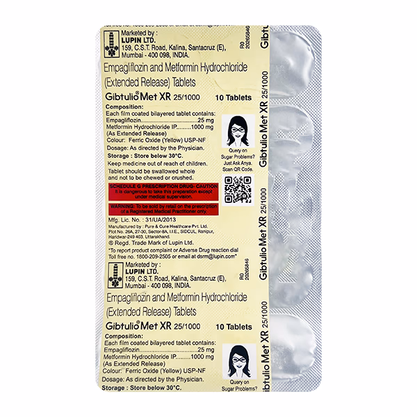 Gibtulio Met XR 25/1000 Tablet 1*10