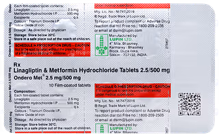 Ondero Met 2.5mg/500mg Tablet 1*10 - Image 3