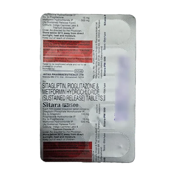 Sitara PM 500mg/15mg/100mg Tablet