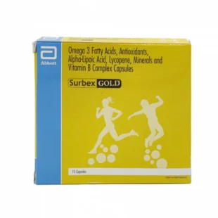 Surbex Gold Capsule with Omega 3 Fatty Acids, Antioxidants, ALA, Lycopene, Minerals and Vitamin-B Complex