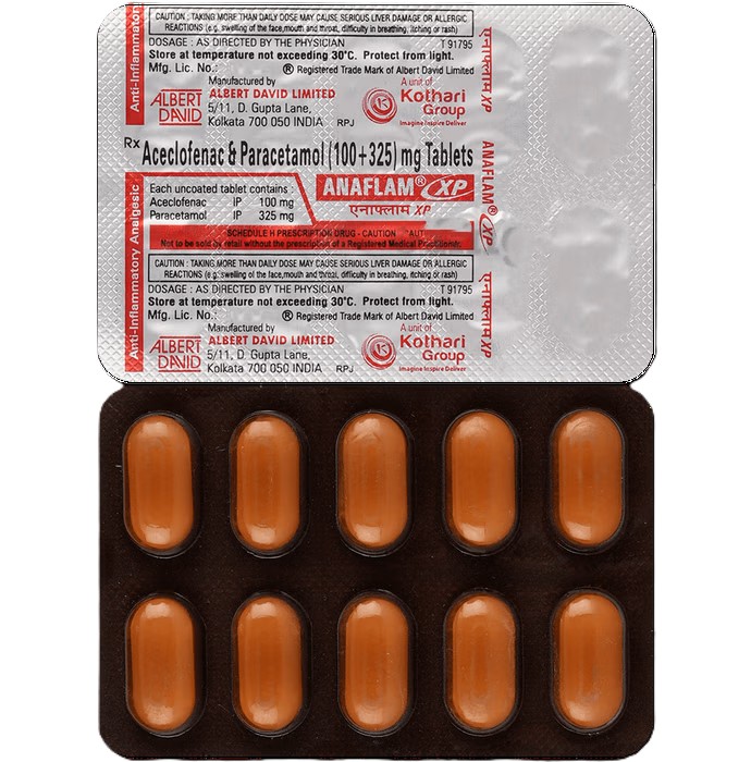 Anaflam XP 100mg/325mg Tablet 1*10 - Image 2