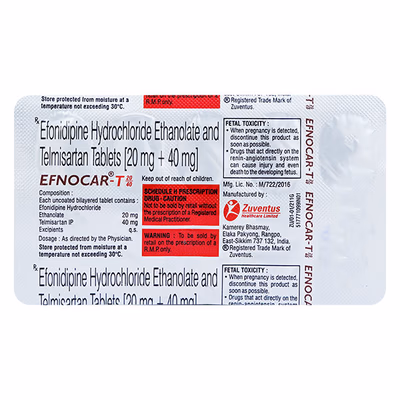 Efnocar T 20mg/40mg Tablet 1*10
