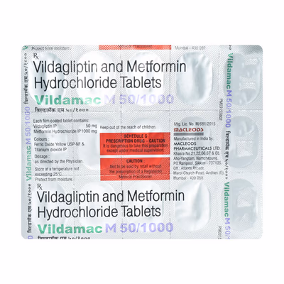 Vildamac M 50/1000 Tablet'1*15 - Image 2