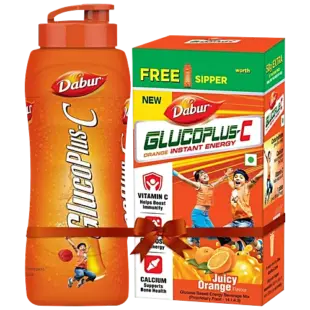 Dabur Glucoplus-C Instant Glucose - Juicy Orange Flavour, 500