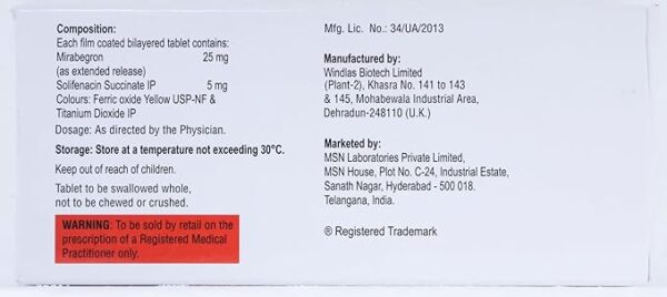 Mirabig-S 25 Tablet ER - Image 3