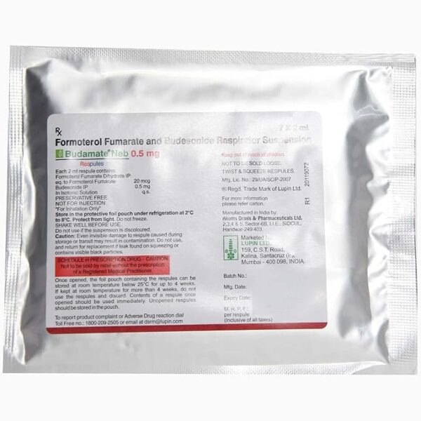 Budamate Neb 0.5mg Respules 7*2 - Image 2