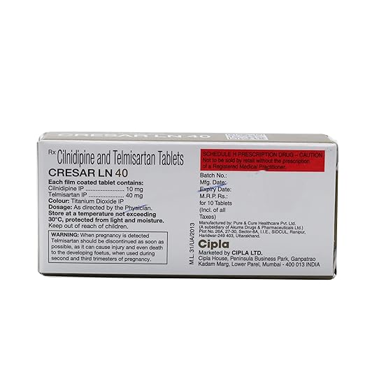 Cresar LN 10mg/40mg Tablet 1*10 - Image 4