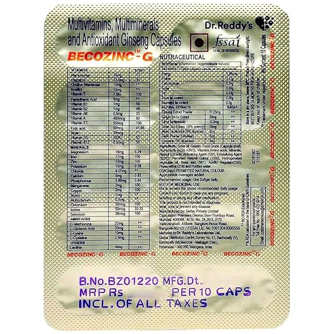 Becozinc G Tablet Nutraceutical 1*10 - Image 2
