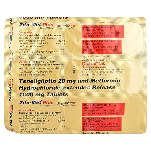 Zita-Met Plus1000mg/20mg Tablet ER - Image 3