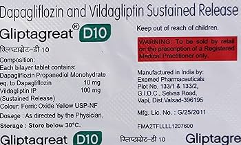 Gliptagreat D 10mg/100mg Tablet - Image 2
