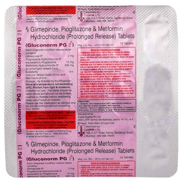Gluconorm PG 2 Tablet - Image 3