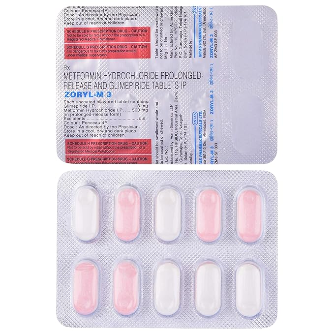 Zoryl M 3mg/500mg Tablet - Image 3