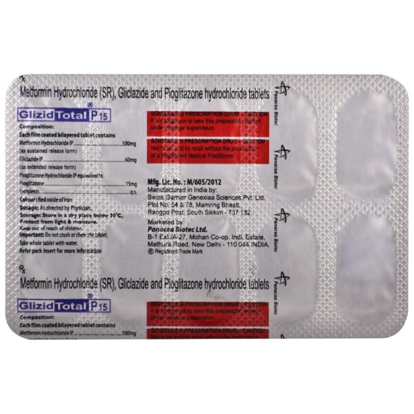 Glizid Total P 15 Tablet - Image 2