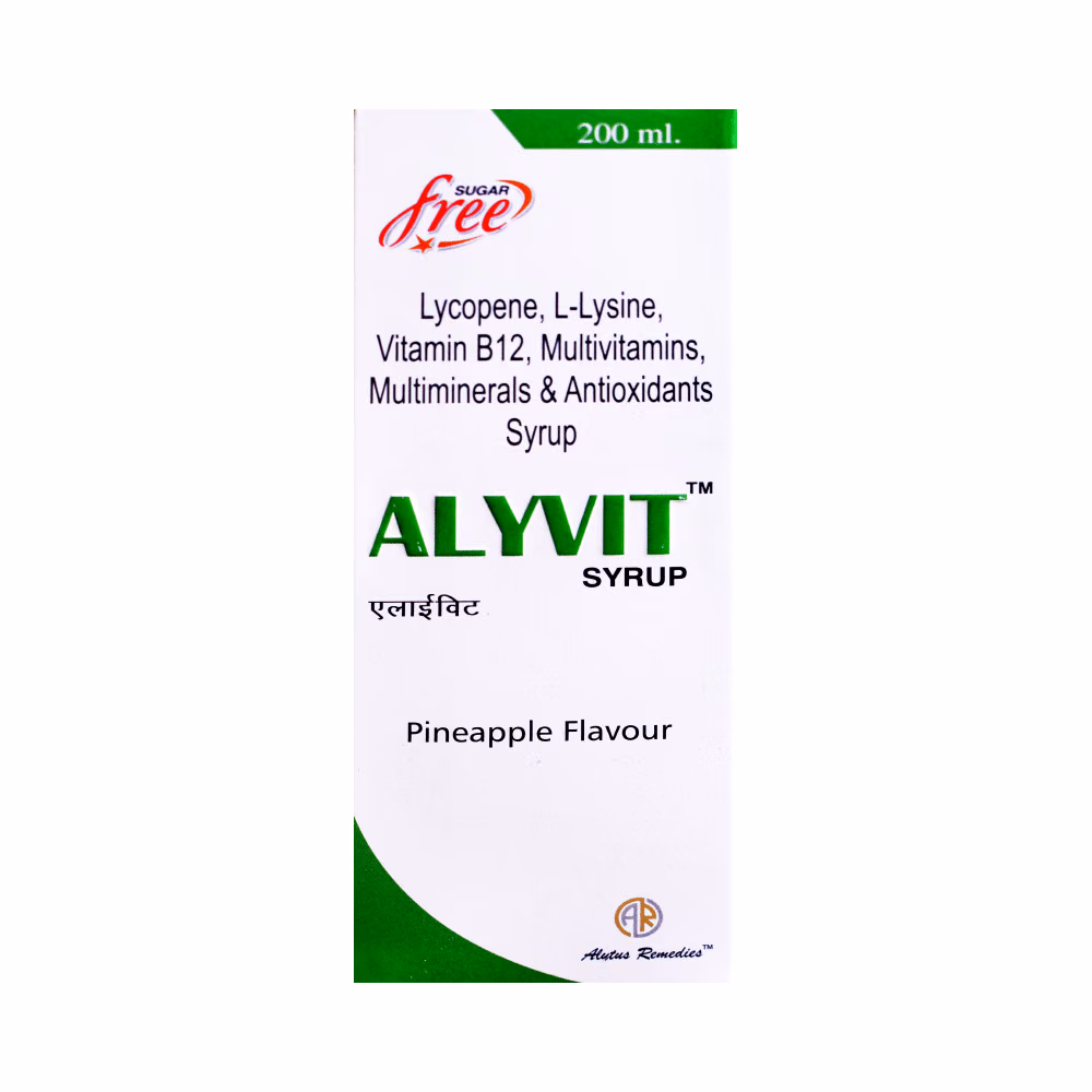 Alyvit Syrup Pineapple Sugar Free 1*200ML