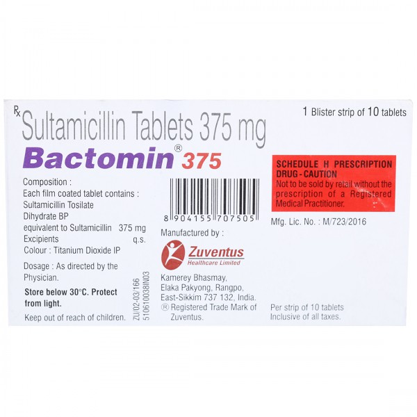 Bactomin 375 Tablet 1*10 - Image 4