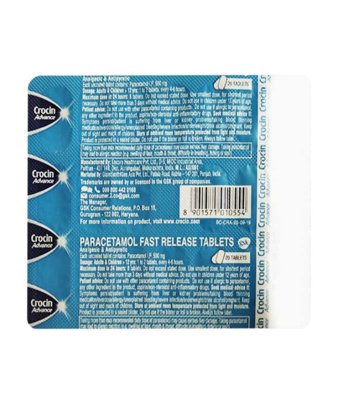 Crocin Advance Tablet 1*20 - Image 2