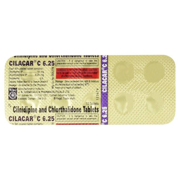 Cilacar C 6.25 Tablet 1*10 - Image 3