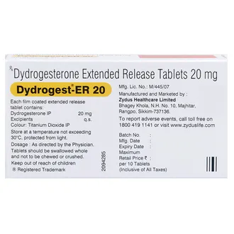 Dydrogest-ER 20 Tablet 1*10 - Image 2
